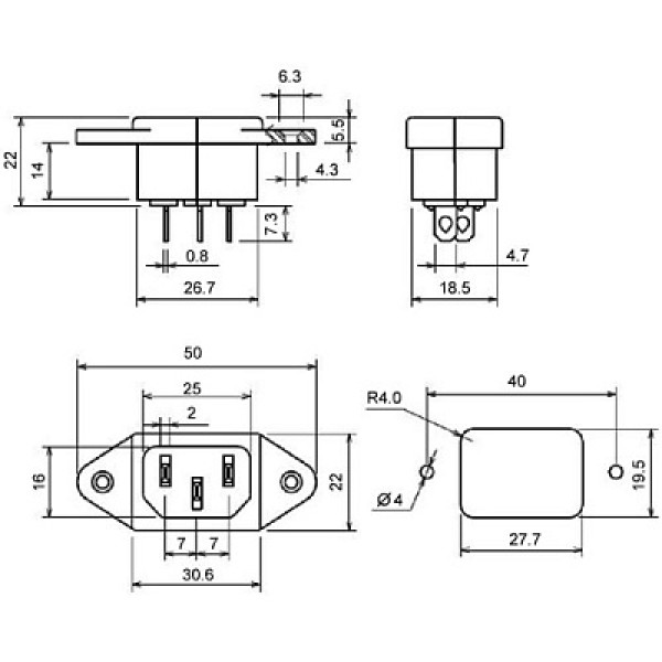Разъем питания PC-3-01