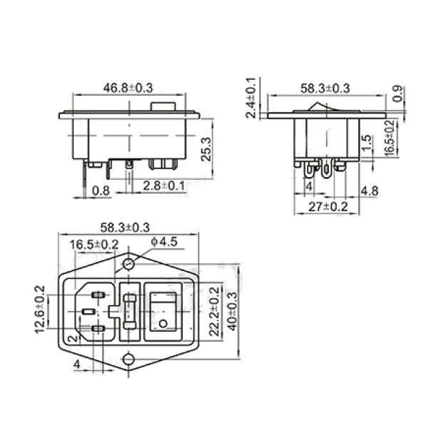 Разъем питания PC-9-F102