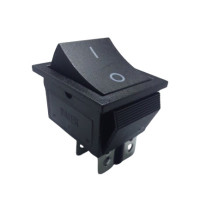 Переключатель клавишный KCD2-201, 31x25,3(28,5x21) мм Daier, (0/1), 2 группы, ON-OFF, 4 пена, 15A 250VAC, чёрный