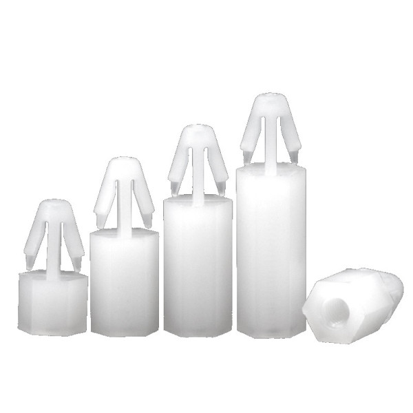 Стійка пластикова засувка-гайка М3x6, біла