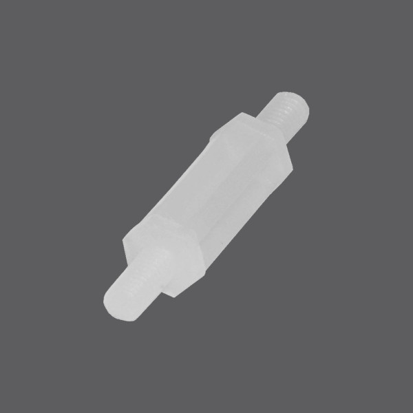 Стійка пластикова гвинт/гвинт М3х5+(2х6) (MM), біла