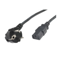 Шнур питания С13 с вилкой С4.с1 К 4.1 Н05VV-F 3x0.75 (3,0м) черный BS (угловая вилка)