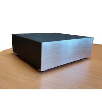 Корпус металлический MiBox с алюминиевой панелью MB-26 (Silver) (Ш430 Г387 В132) черный