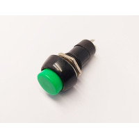 Кнопка PBS-11B ЗЕЛЕНАЯ без фиксации, OFF-(ON), 1A/250VAC, 2pin