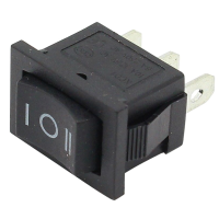 Перемикач клавішний KCD5-103 ON-OFF-ON 3pin чорний, мідь