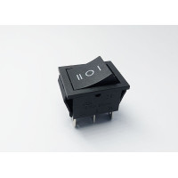 Перемикач клавішний KCD2-203, 2 групи, ON-OFF-ON, 6 pin, 15A 250VAC, чорний