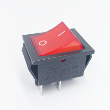 Перемикач клавішний IRS-201-1C, з підсвіткою, 2 групи, ON-OFF, 4 pin, 15A 250VAC, червоний