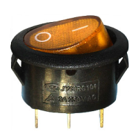 Переключатель клавишный KCD1-101N-9 овальный с подсветкой ON-OFF 3pin желтый