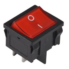 Перемикач клавішний KCD1-201-6 з підсвіткою ON-OFF 4pin червоний