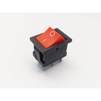 Переключатель клавишный KCD1-202-1, 2 группы, ON-OFF, 6 pin, 6A 250VAC/10A 125VAC, красный