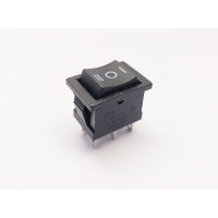 Переключатель клавишный KCD1-202-1, 2 группы, ON-OFF-ON, 6 pin, 6A 250VAC/10A 125VAC, черный