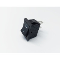 Переключатель клавишный KCD1-101-1, 1 группа, ON-OFF, 2 pin, 6A 250VAC/10A 125VAC, черный