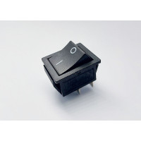 Переключатель клавишный KCD2-201N, 2 группы, ON-OFF, 4 pin, 16A 250VAC, черный
