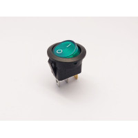 Переключатель клавишный KCD1-101N-8, с подсветкой, 1 группа, ON-OFF, 3 pin, 6A 250VAC/10A 125VAC, зеленый