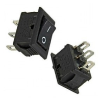 Переключатель клавишный KCD5-102 ON-ON 3pin черный, медь