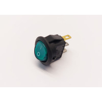 Переключатель клавишный KCD5-101N-2, с подсветкой, 1 группа, ON-OFF, 3 pin, 3A 250VAC/6A 125VAC, зеленый