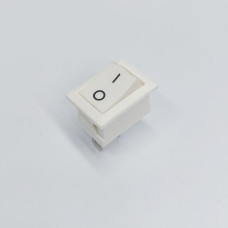 Перемикач клавішний KCD1-101-1, 1 група, ON-OFF, 2 pin, 6A 250VAC/10A 125VAC, білий