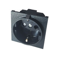 Розетка PC-8-002 с заземлением (мама), черная