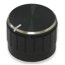 Ручка для змінного резистора R-11 чорна (D=23мм H=17мм), алюміній