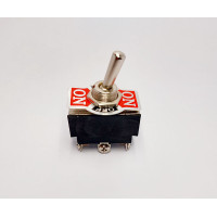 Тумблер KN3(B)-203, 2x3 (6с), 32x16x19mm, 2 групи, 3 положення, DP3T, ON-OFF-ON, 6 pin, 10A 125VAC / 6А 250VAC, виводи під гвинт