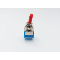 Тумблер MTS-202, 2x2 (6c) 12.5x13x9.5 mm, под резьбу М6*0,75, ON-ON, 6А 125VAC